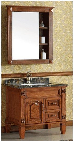 UCOMFORT CABINET BASIN 3011-100CM  Dark brown  distressed + gold  painted, all bright